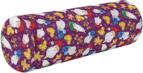 Miniatura 1 de Christmas Santa Claus Gingerman Bolster Pillow for Legs Round Neck Roll Pillow Round Pillow for Back Small Round Cushion Lumbar Support