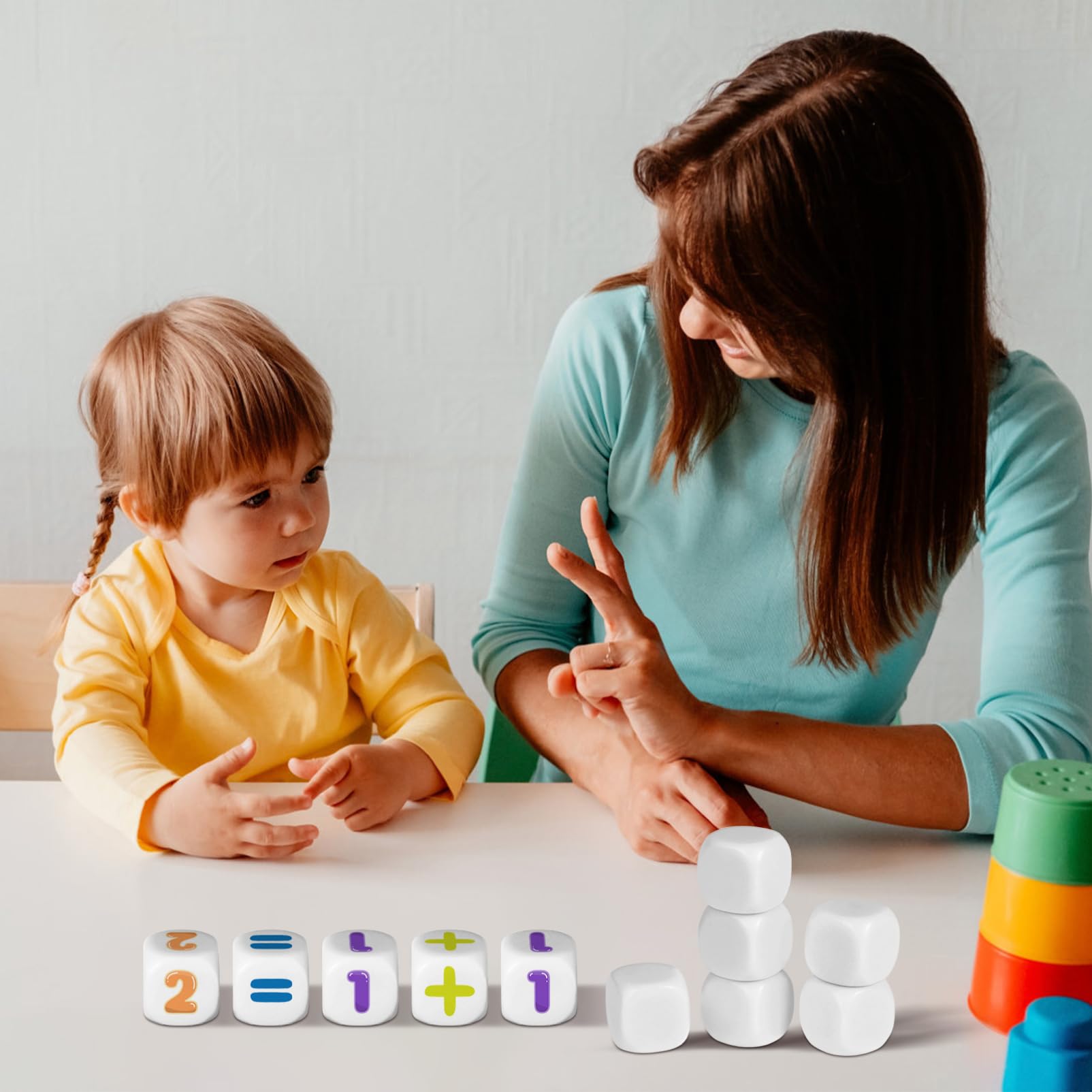 ibasenice 20pezzi Dadi Acrilici Lati Per Giochi Da Tavolo e Insegnamento Dadi Vuoti Per Progetti Creativi e Attività Didattiche