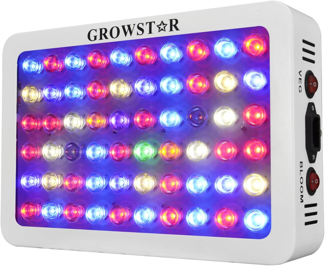 GROESTAR Growstar 300W LED Grow Light Full Spectrum for Flowers/Hydroponics/Indoor Veg/Greenhouse(12 Bands,5Wx60pcs LEDs)