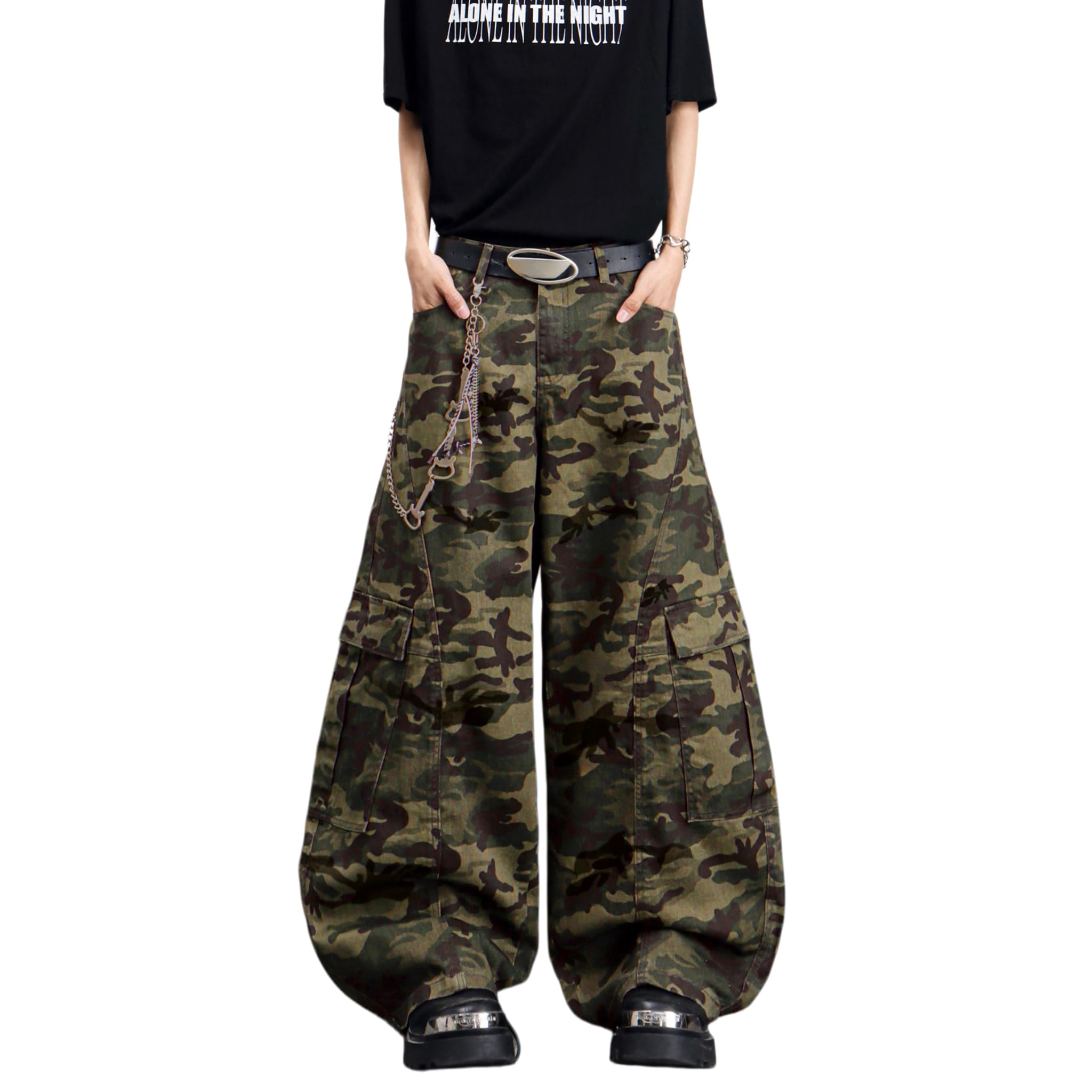 Men's Y2K Baggy Wide Leg Jeans Vintage Loose Fit Streetwear Denim