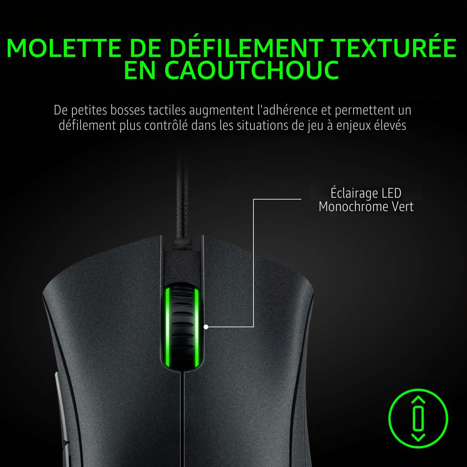 Razer DeathAdder Essential (2021) - Souris Gaming Filaire avec Capteur Optique de 6400 DPI (Design Ergonomique, 5 Boutons Programmables, Jusqu'à 10M de Clics) Noir