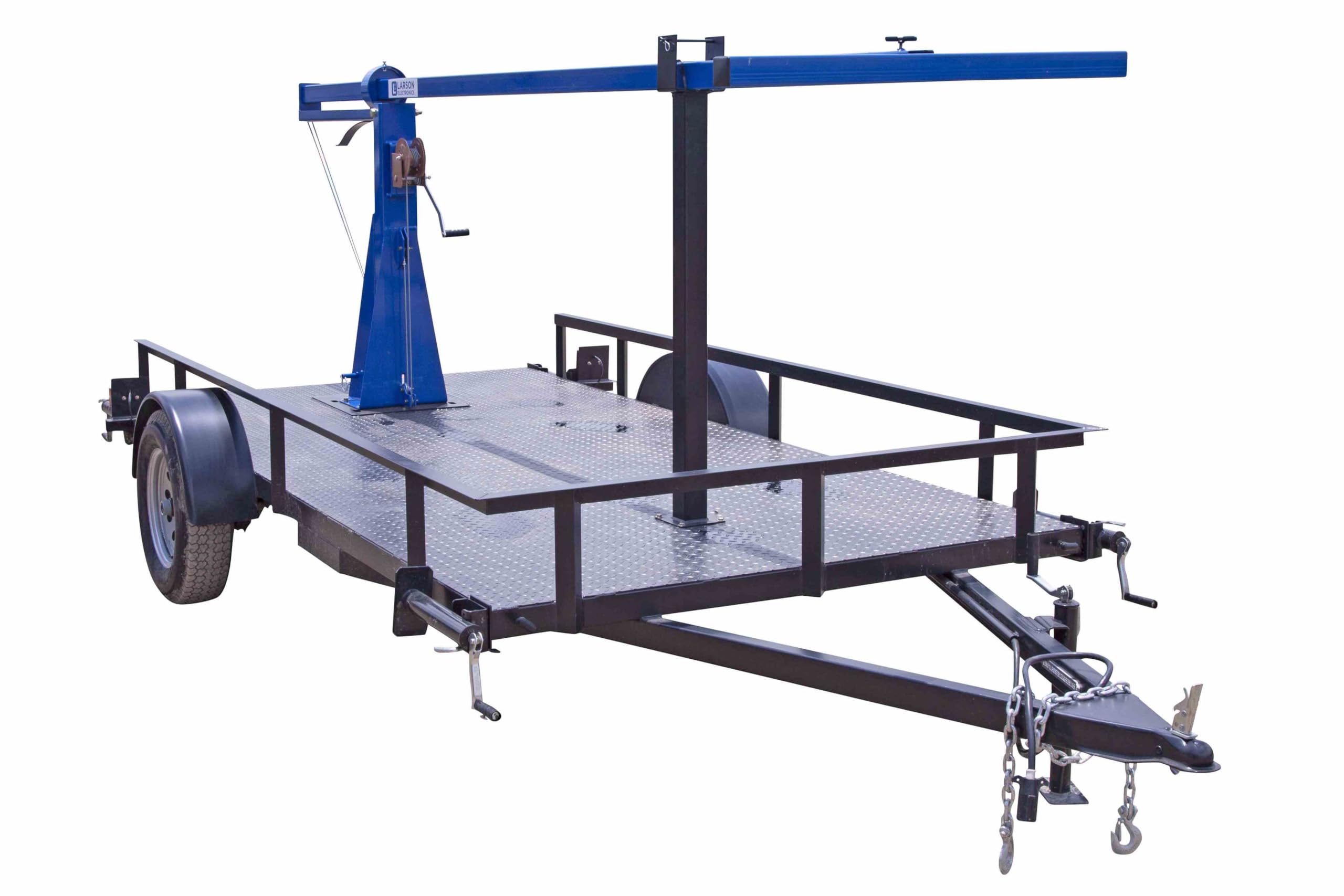 15 Foot Fold Over Light Mast on 12' Trailer - Single Stage Tower - 360 Degrees Rotating Boom -Trailer Mount - with Outriggers