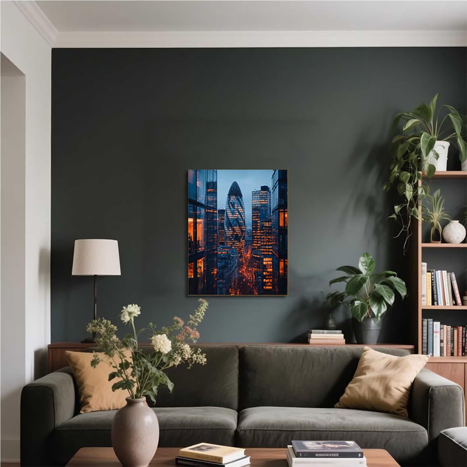 5D Diamond Painting Kit Completo Città, Diamond Painting Adulti Vista Notturna, DIY Disegni con Perline da Attaccare Kit Pittura Adulti, Diamantini Crystal Art, Decorazione Casa Regalo 80x110cm 7-1851