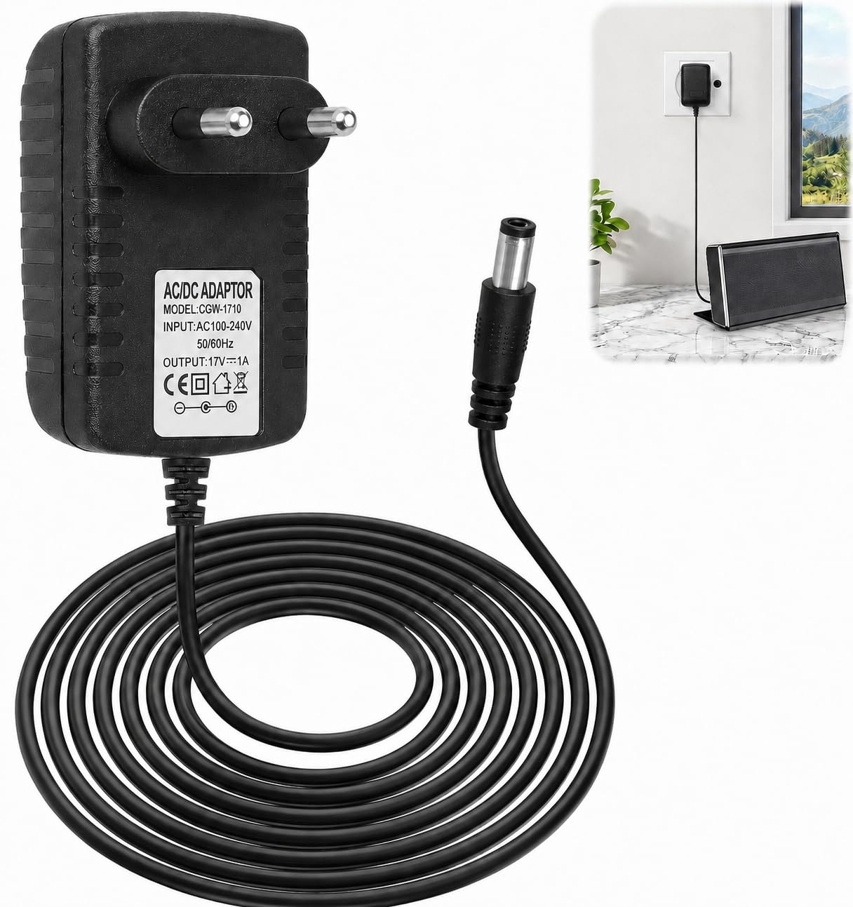 18v 1a replacement charger for sound link speaker i, ii, iii/1, 2, 3, wireless bluetooth speaker replacement cable power supply adapter