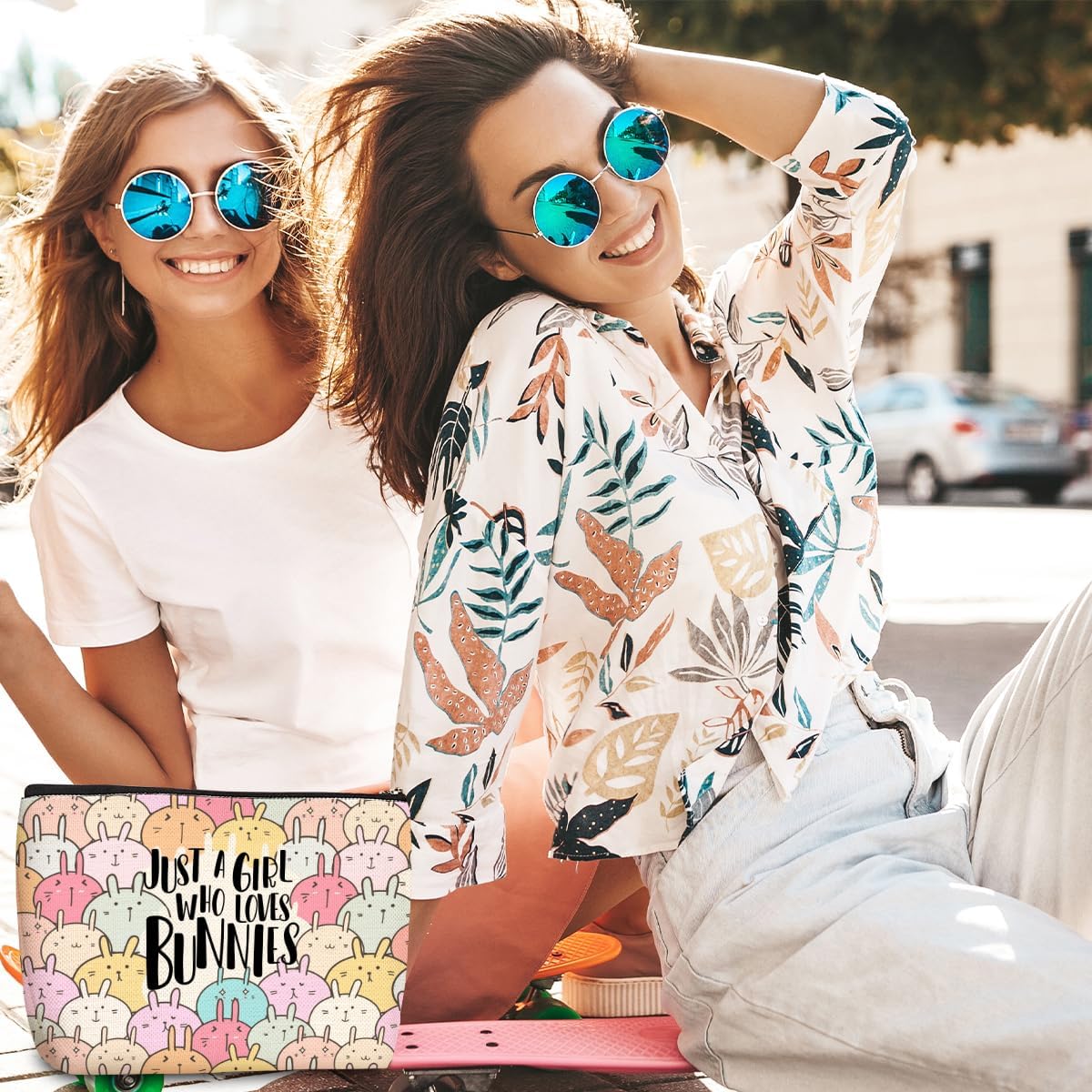 Cute Bunnies Makeup Bag Bunny Gifts Cosmetic Travel Bag Bunny Accessories Decor Stuff for Animal Bunnies Lovers Women Breeder Coworker Girls Best Friend Funny Skincare Bags for Christmas Birthday - Image 5