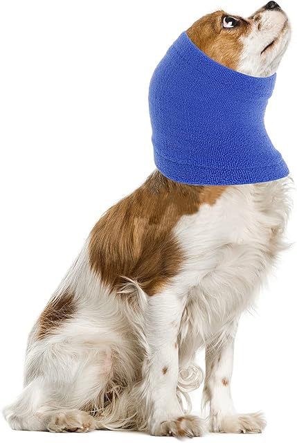 cobee Dog Snood for Dog Neck and Ears Warmer, Dog Snood, Dog Neck and Ears Warmer, Dog Neck and Ear Warmer Hood, Pet Dog Earmuff for Wearing in Bathing Grooming Waterproof Reducing Noise Helps Calm(M)