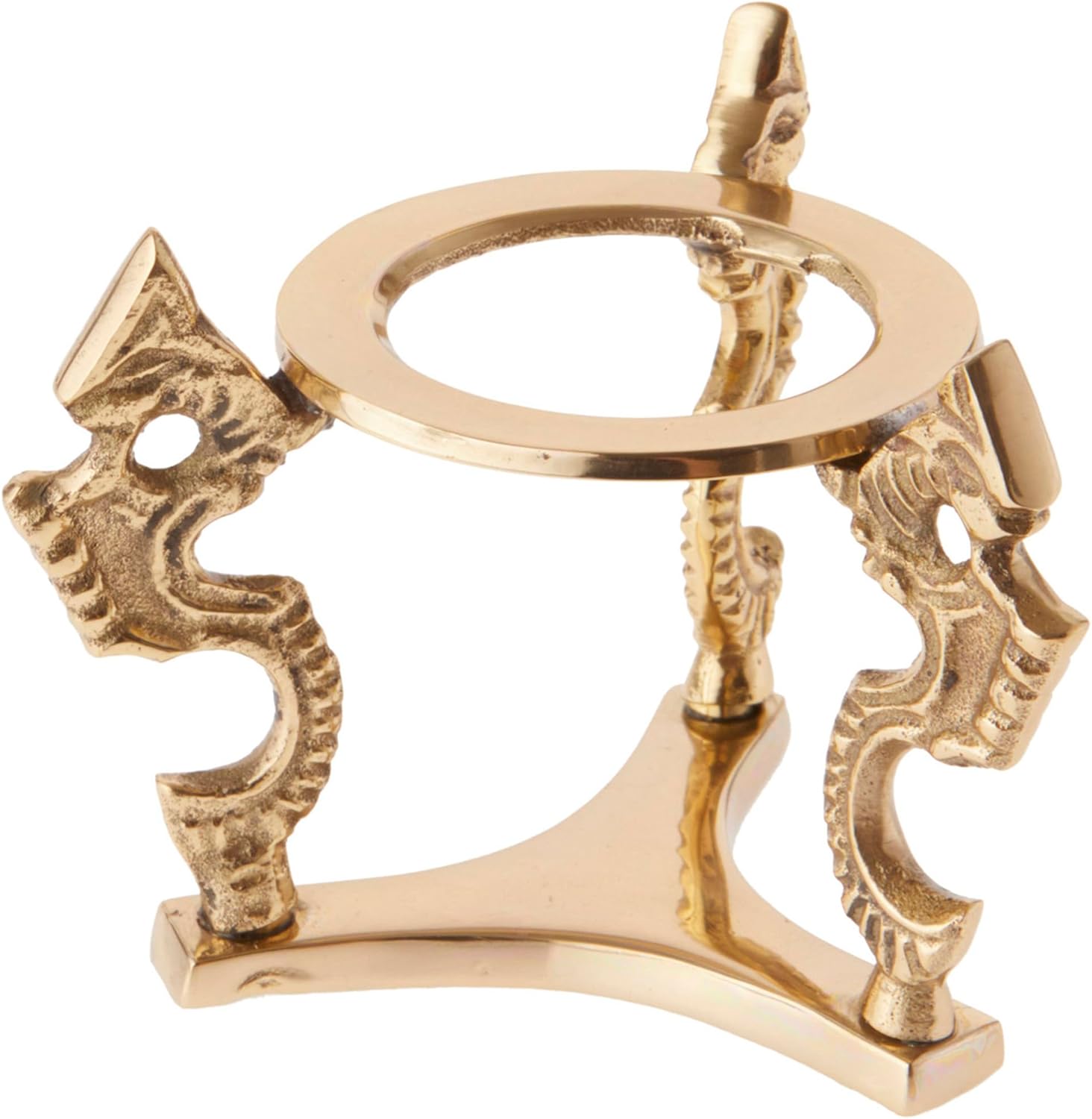 Bard's Brass-toned Egg Stand/Holder, Small Dragons, 1.5" Diameter