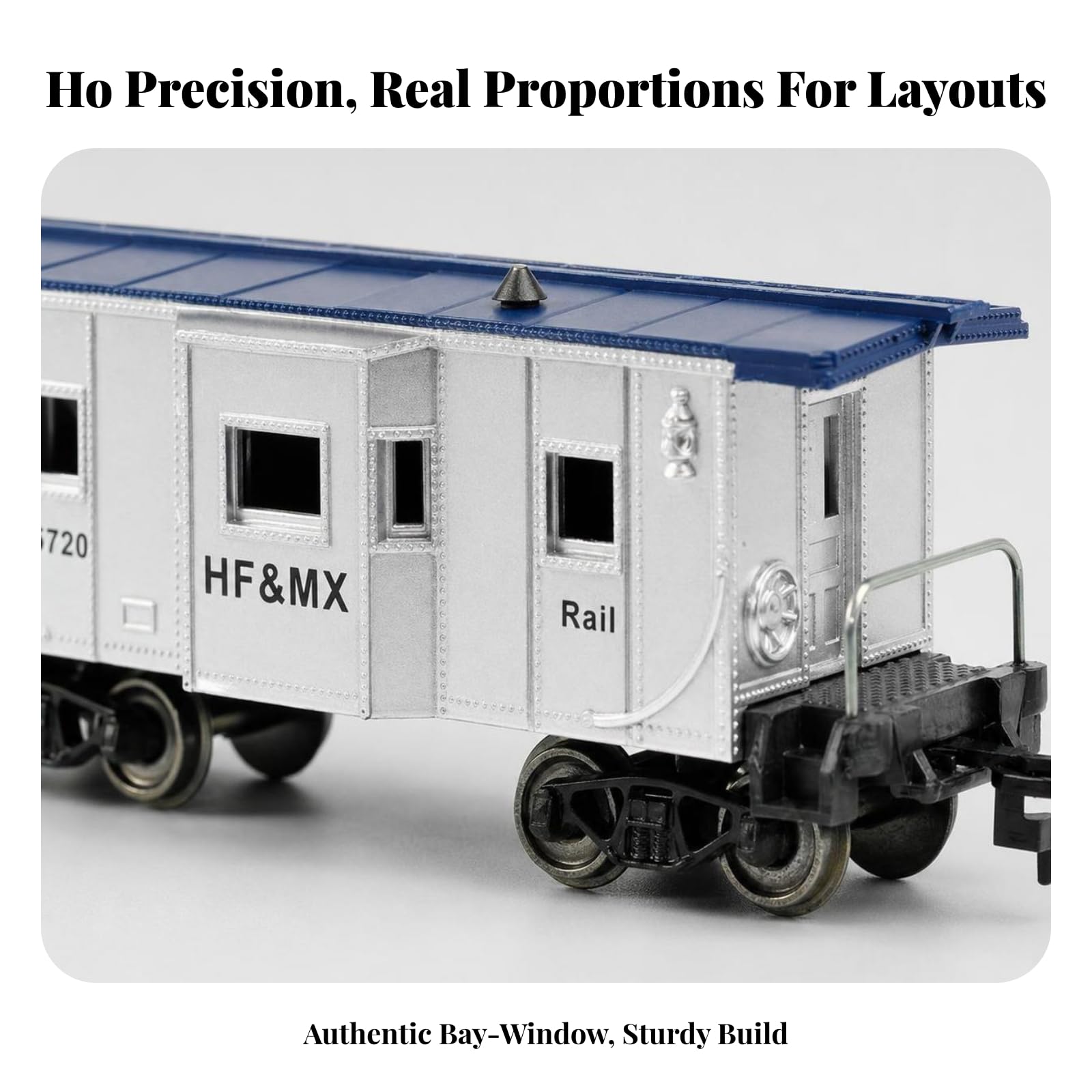 Vagón Tren en Miniatura con cería Gris y Techo Oscuro con Ventanas y talles Molados Acuado para Maquetas Trenes Aficionados al Molismo y Exposiciones