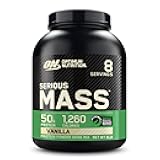 Optimum Nutrition Serious Mass, Weight Gainer Protein Powder, Mass Gainer, Vitamin C and Zinc for Immune Support, Creatine, Vanilla, 6 Pound (Packaging May Vary)