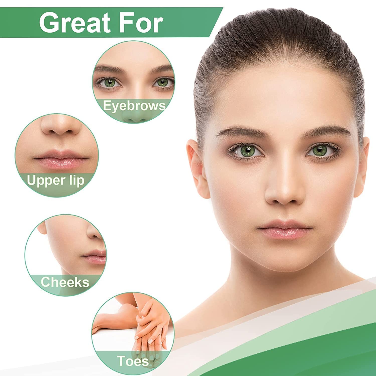 Facial Wax Strips - 100 Count, Facial Hair Removal for Women, Waxing Strips for Face Eyebrow Upper Lip Cheek Hair Remover, Quick & Painless At Home Waxing Kit for All Skin Types