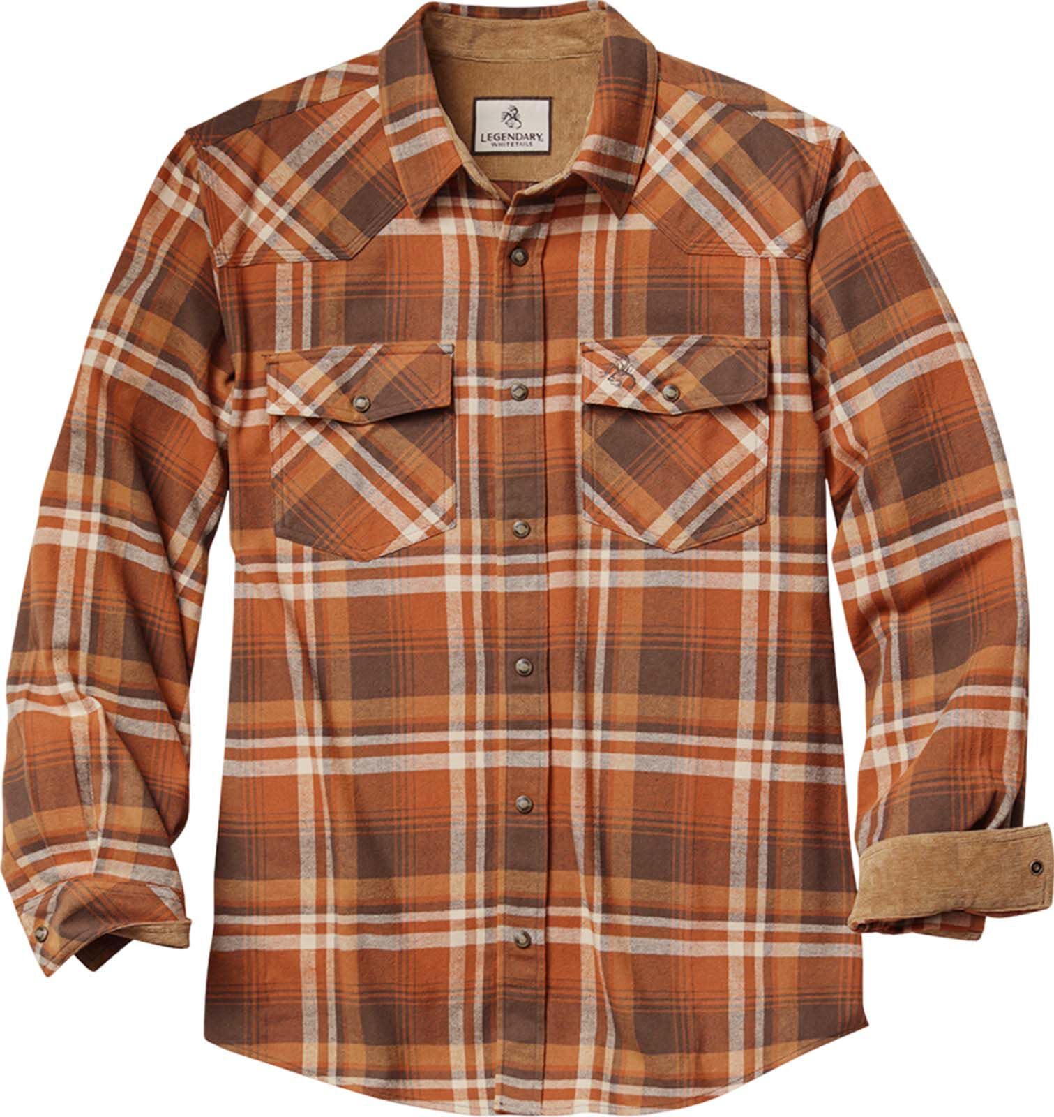 Legendary Whitetails Men's Ember Grove Plaid Western Flannel Shirt Button Up Brushed Cotton, Xxxxxl Big