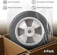 Vista 4 de AR-PRO (4-paquete) Neumático de repuesto de goma sólida sin plano de 8" x 2" con un eje de 5/8" para camiones de mano, carretillas, plataformas