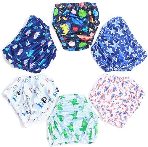 Kwumsy Pantalones de plástico para niños pequeños, ropa interior de entrenamiento para ir al baño, pantalones de entrenamiento de goma, fundas