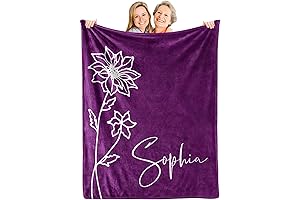 Cozy Birth Flower Blanket Personalized for Mom