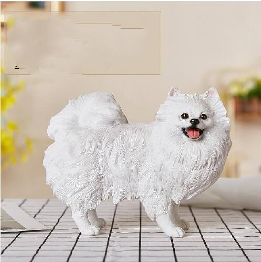 ポメラニアン　置物　ほぼ実物大 Amazon.co.jp: 犬 置物 ポメラニアン 彫像彫刻現代