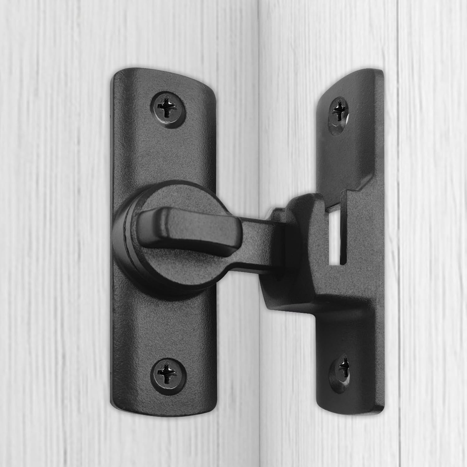 90/180 Degree Flip Barn Door Lock - Heavy Duty Security Sliding Door Latch, Rust-Resistant Metal Gate Hardware for Bathroom, Bedroom, Cabinet, Window, Pet & Child Safe-image-20