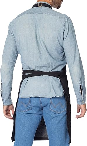 Miniatura 4 de Under NY Sky Delantal de chef  Mezclilla negra profesional  Correas de algodón  Bolsillos inteligentes  Ajustable para hombres y mujeres  Pro Chef,