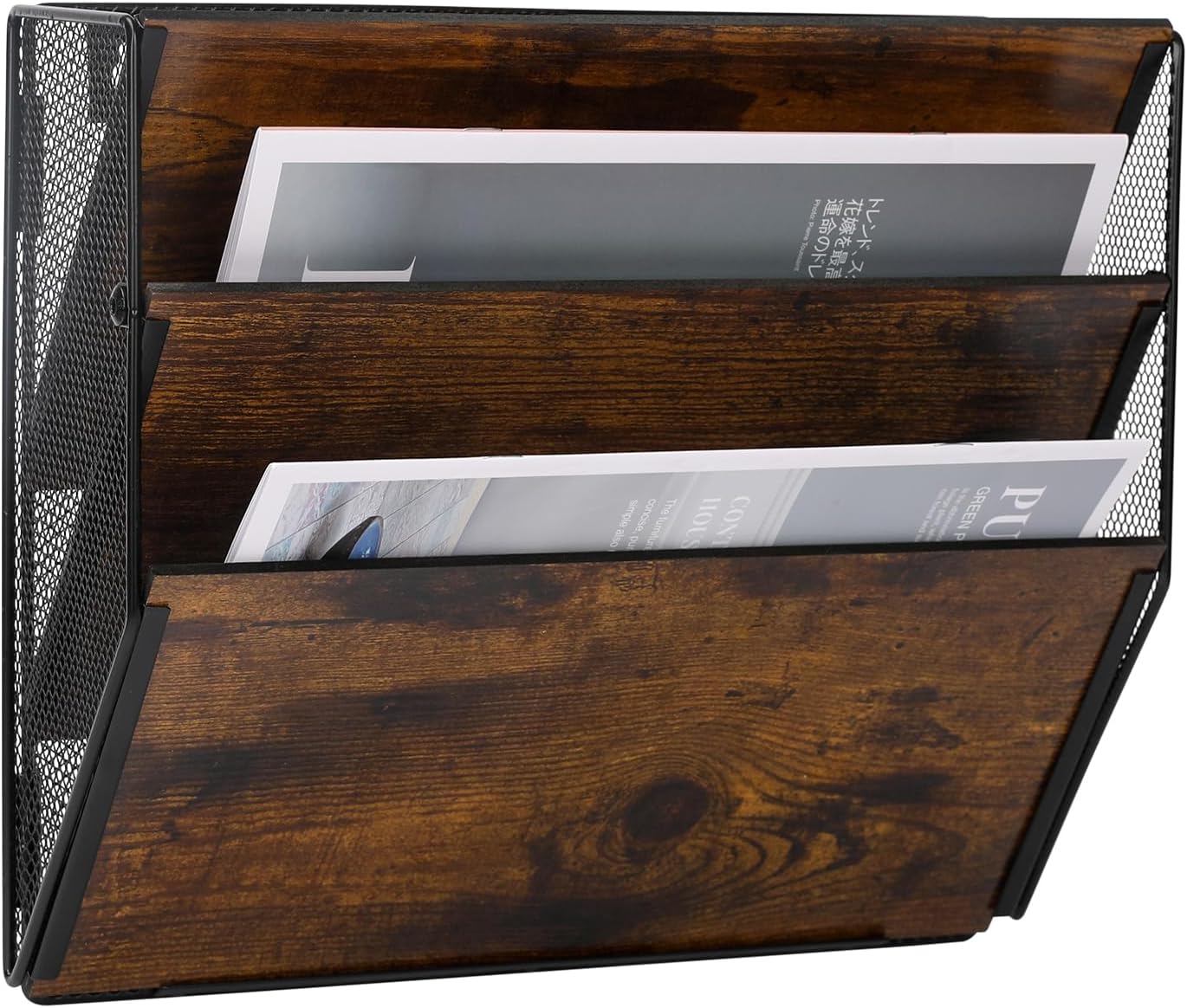 JEBELE Hanging Wall File Holder, A4 Wall File Organiser Pocket Mesh ...