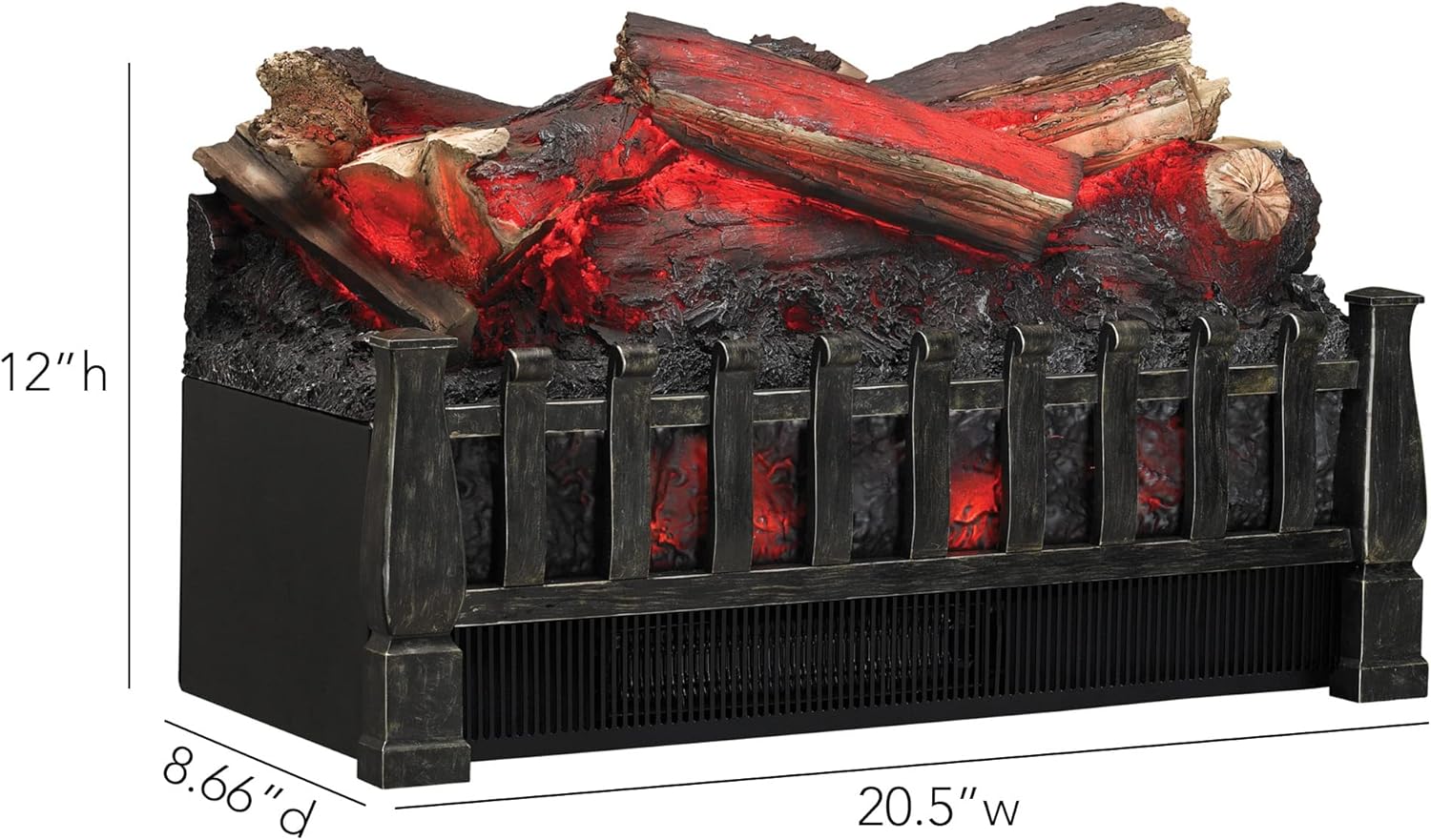 duraflame Electric Log Set 400 Sq Ft Heater, Faux Logs Insert with Lifelike Flames for Existing Fireplaces, Remote Control Included