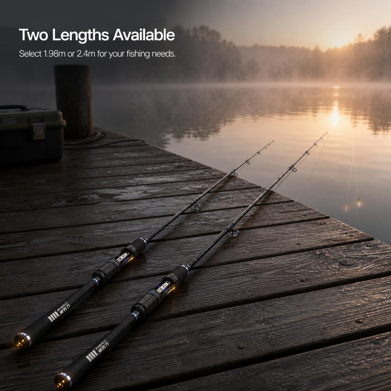 Canna da per Artificiali, 1.98 metri ML | Azione , Canna non Telescopica, Battute di pesca, Per Esploratori Acquatici