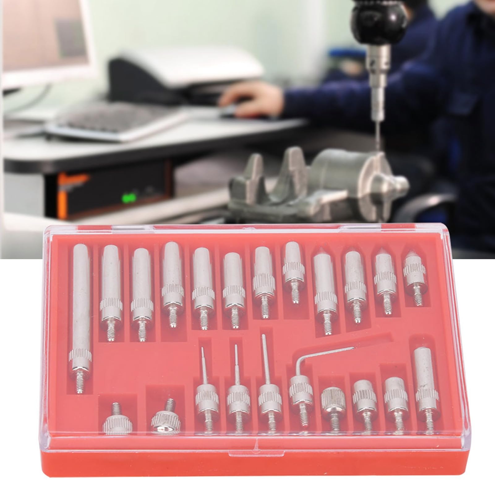 22 Pcs Pointed Tip Dial Gauge Indicator Replacement Measuring Point Tip Set Dial Gauge Accessory Convenient Carrying Box for Most Dial Indicators Fine Craftsmanship