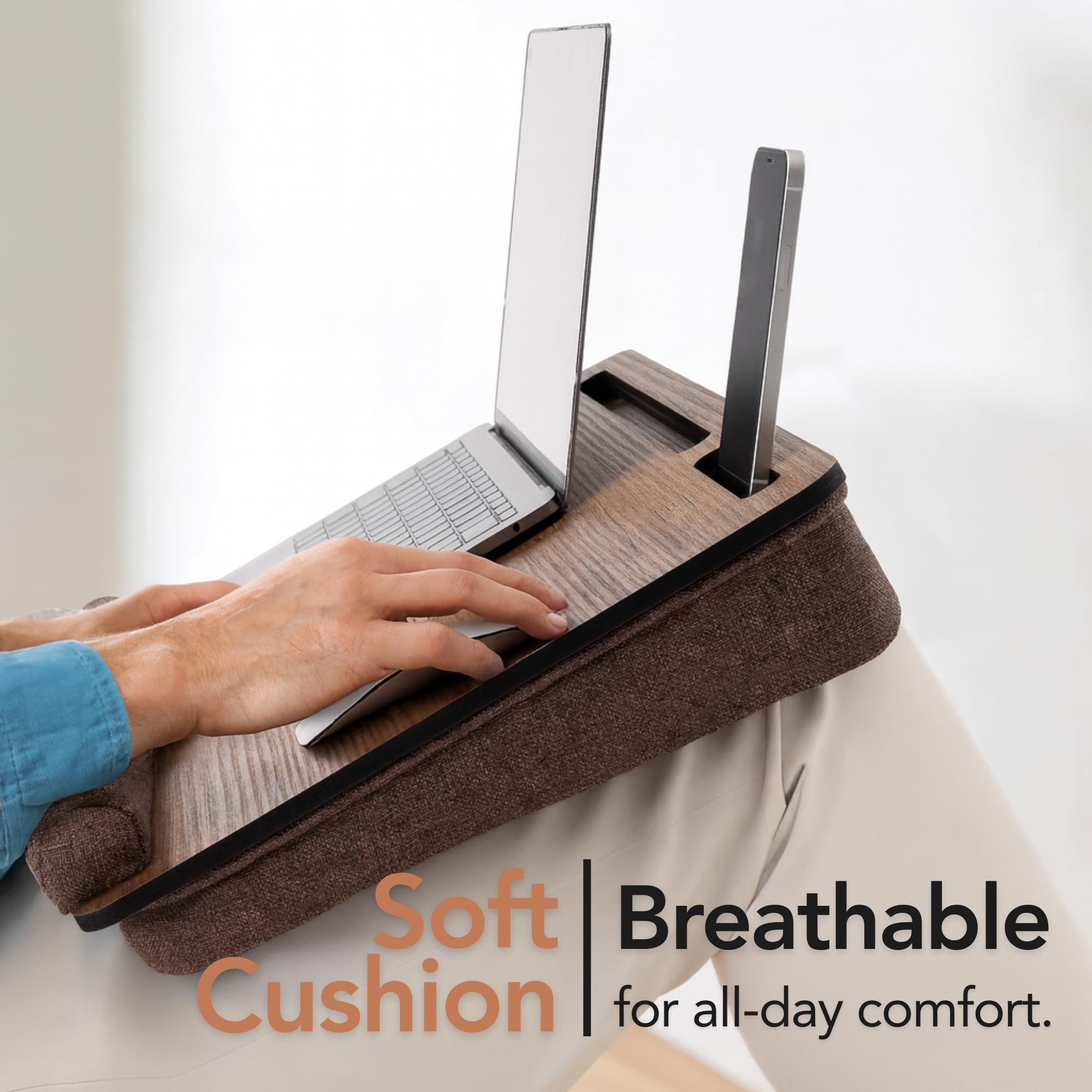 Portable Laptop Desk Lapdesk with Cushion Laptop Stand for Bed Lap Desk for Laptop and Lap Desk for — view 3