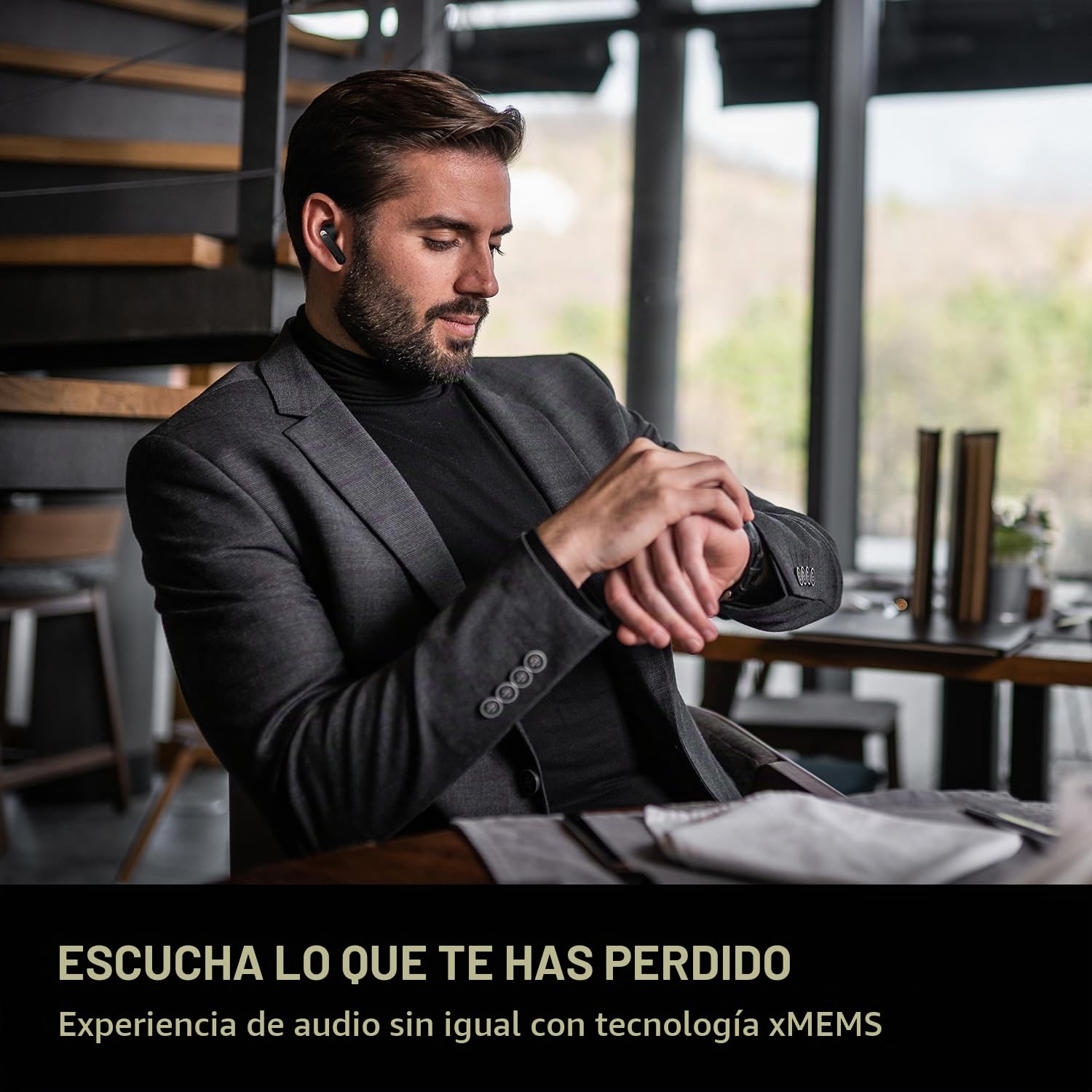 CREATIVE Aurvana Ace Auriculares True Wireless Ligeros e Impermeables con Controlador xMEMS, aptX Adaptive y Bluetooth LE Audio, ANC, Modo Ambiente, IPX5, hasta 24 Horas de Duración de la Batería
