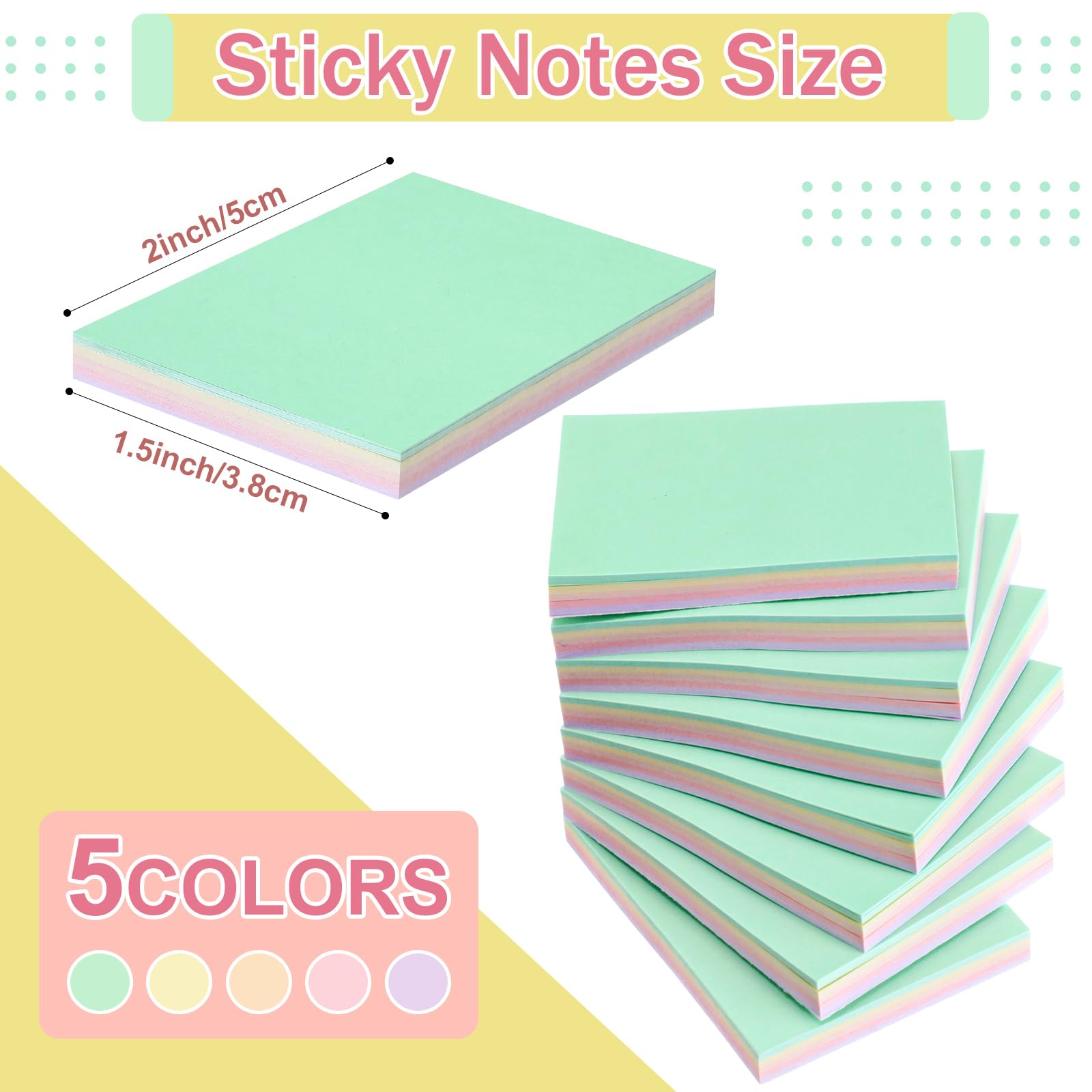 Snapklik.com : Thenshop 60 Packs Small Sticky Notes Bulk 15x2 Inch Mini ...