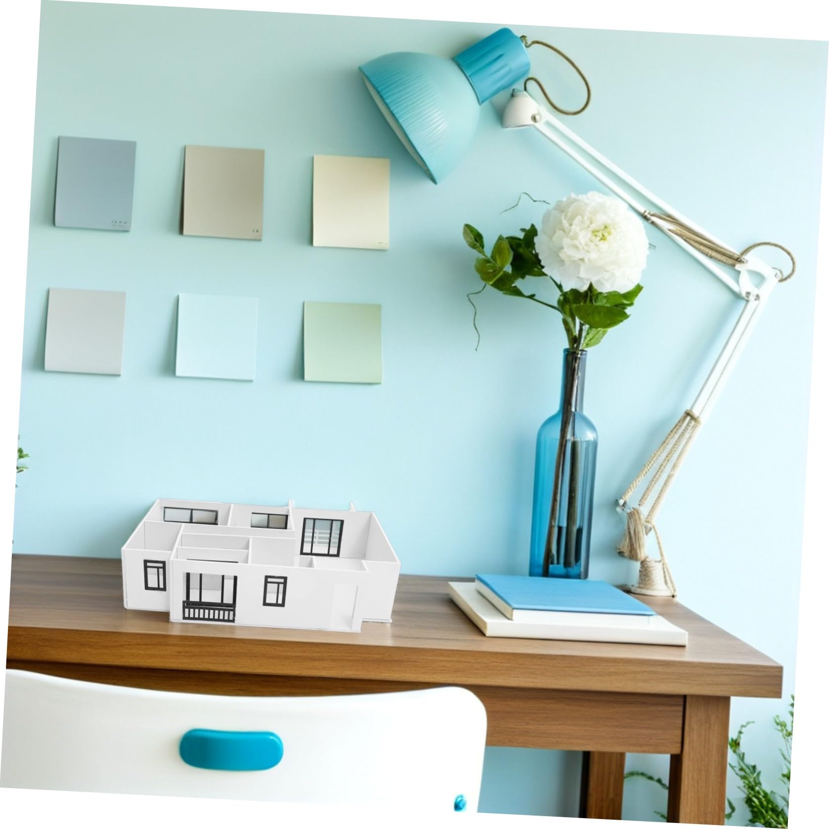 Kit Fai da Te per Casa in Miniatura 1:25, Modello Architettonico di Edificio Incompiuto, Layout 3d di Appartamento Due Camere, Soggiorno, Cucina e Bagno, per Hobby e Progettazione