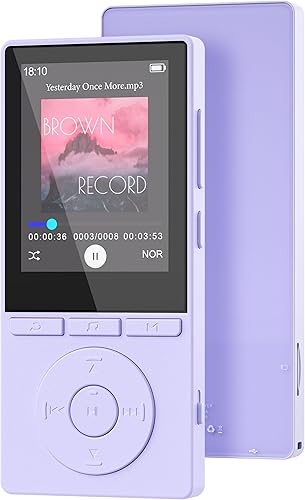 Reproductor de MP3 de 64 GB con Bluetooth 5.3, reproductor de música con sonido de alta fidelidad para corredores deportivos, pantalla de 2.4