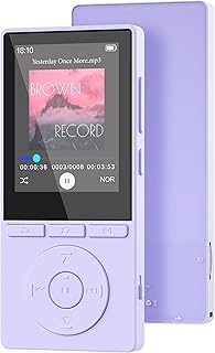 64GB MP3 Player with Bluetooth 5.3, Music Player with HiFi Sound for Sports Runners, 2.4" Screen MP3 Player Built in HD Speaker Voice Recorder E-Book, Expanded Up to 128GB, Earphone Included, Purple