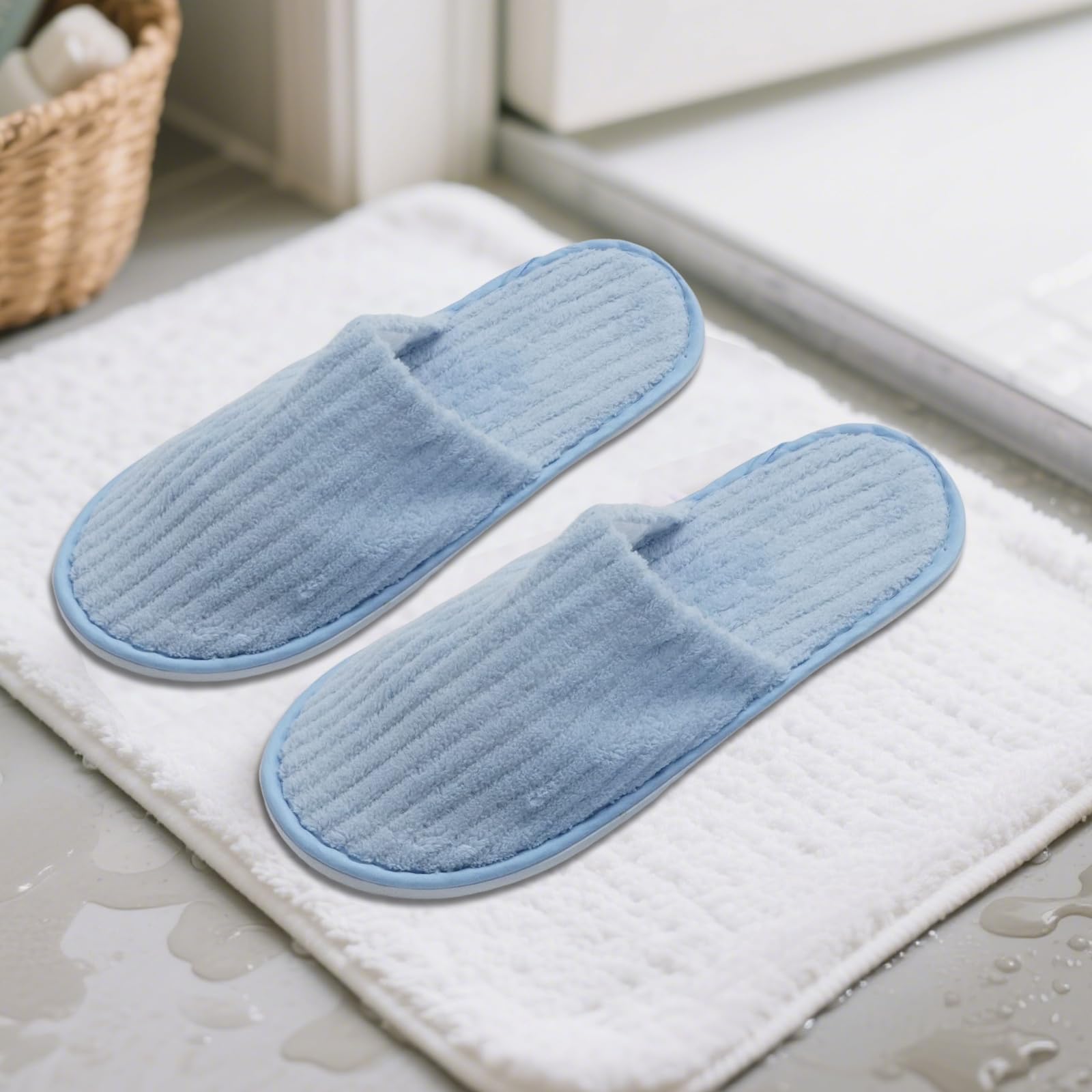 12 Paar Bequeme Hotelslipper, Rutschfeste Gäste-Schuhe, Vielfarbige Einweg-Slipper-Sets für Hotels, Thermalbäder, Hochzeiten und Familienfeiern, Universalgröße 11 x 28 cm