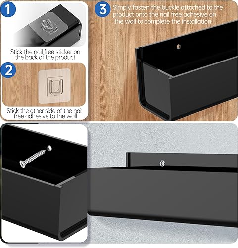 Miniatura 4 de Estante de especias para RV, organizador de especias montado en la pared, paquete de 2 estantes de almacenamiento de acrílico, montaje en puerta de