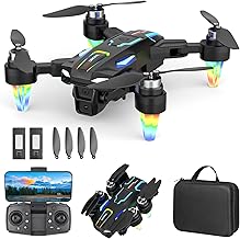 Foldable Drone with 4K Camera, GuKKK Brushless Motor Drones with 2 Cameras, Quadcopter RC FPV WiFi Active Obstacle Avoidance Camera, Altitude Hold, 2 Batteries, for Beginners