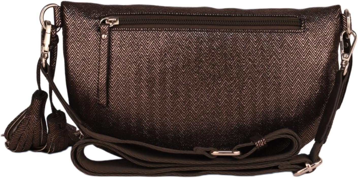 Fanny Crossbody Sling Bag with Tassel|No Buckle(brown) image 4
