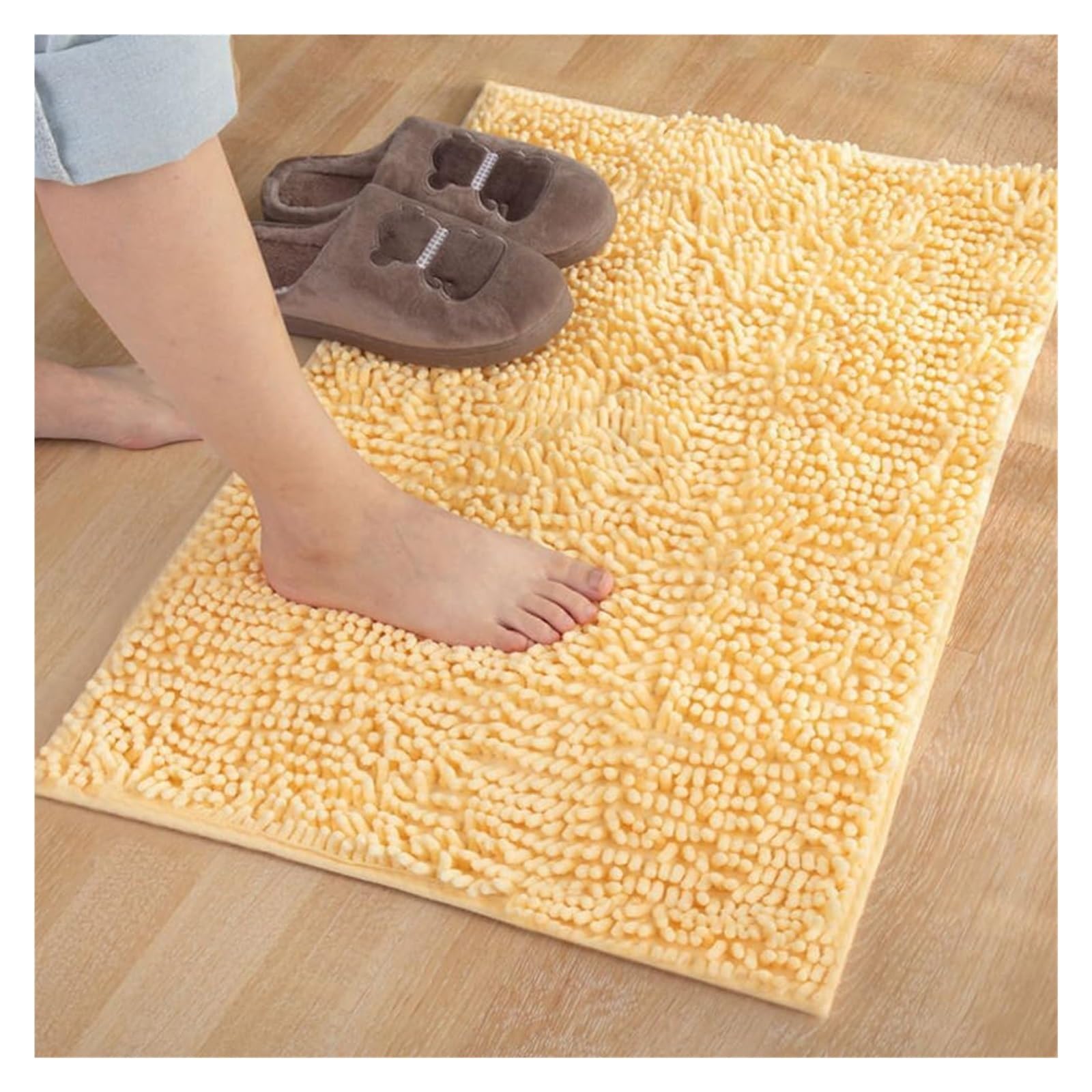 Alfombra de baño de microfibra suave, antideslizante, de felpilla, lavable a máquina, tapete de ducha de felpa de secado rápido, 70 x 140 cm, ideal para uso doméstico