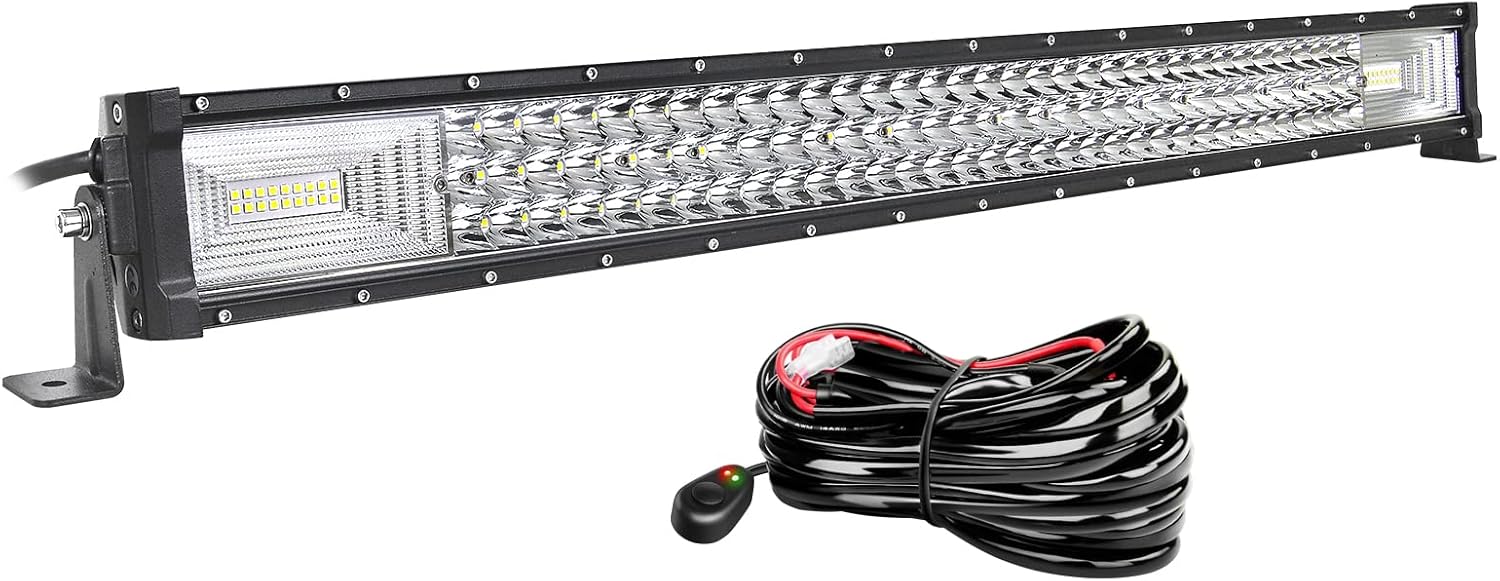 Willpower Barra LED 4x4 32'' 81cm 405W Barra de Luz LED 12V con Arnés de Cableado Faro LEd Focos LEd Barras Luminosas LED para Coche Tractor SUV ATV UTV Camion Barco