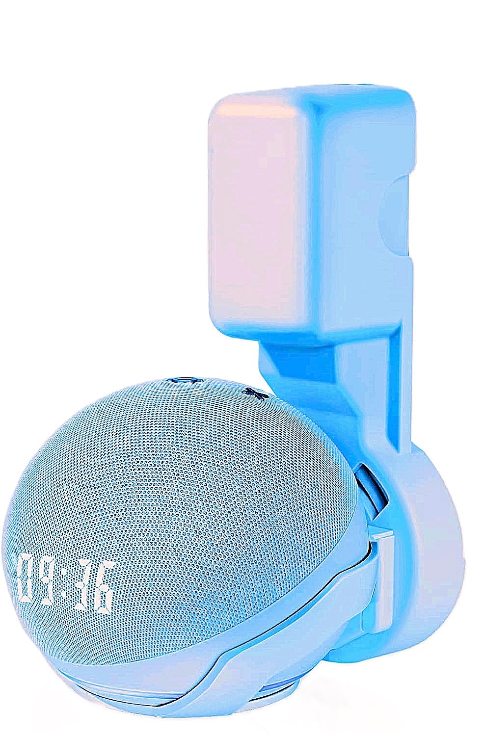 Saifsmart Outlet Wall Mount Hanger Holder Stand Accessories Case Built-in Plug Cable Management for Echo Dot 4th Gen/Echo Dot 5th Gen Smart Speaker (Blue)-image-35
