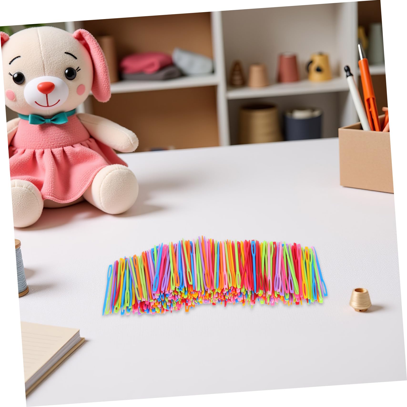 Hemobllo 2000piezas Agujas De Coser De Ojos Grandes De Plástico Coloridas Agujas De Seguridad Para Atar Hilos Herramientas Para Aprender Coser y Hacer Manualidades Lana