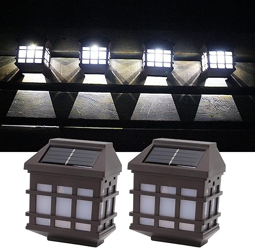 Miniatura 4 de Fafeicy 2 unids luz blanca LED solar luces de pared al aire libre impermeable panel lámpara de pared decorativa para patio jardín villa