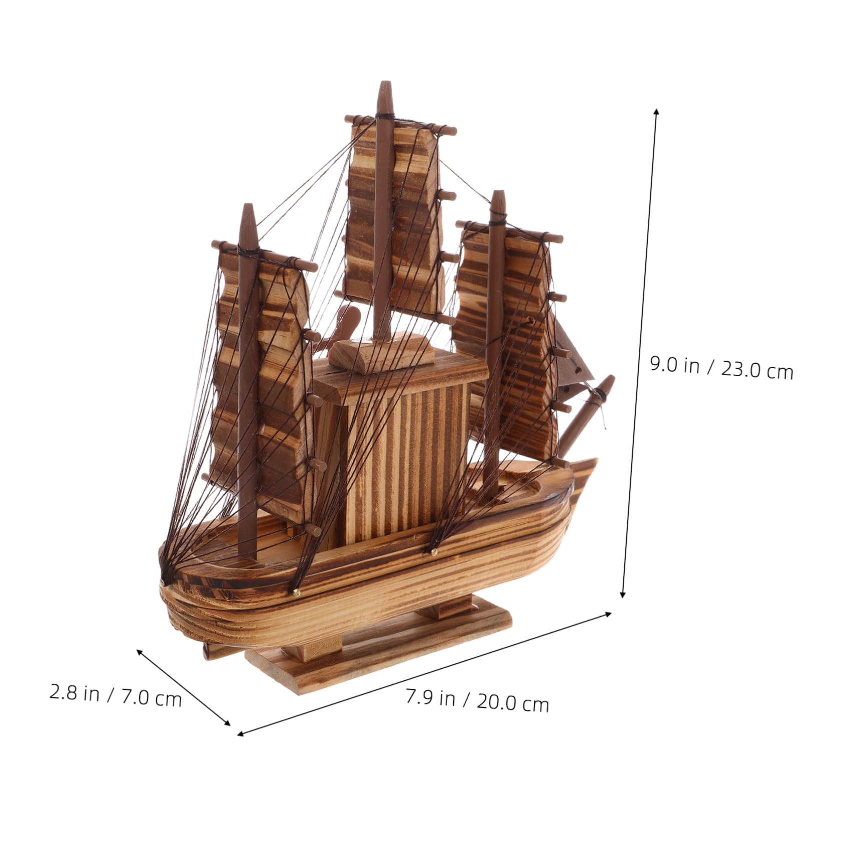 CIYODO Modello di Veliero in Legno, Decorazione da Tavolo | Miniatura Rustica Già Montata, per Tavolo da Pranzo e Scrivania, Design Realistico e Leggero