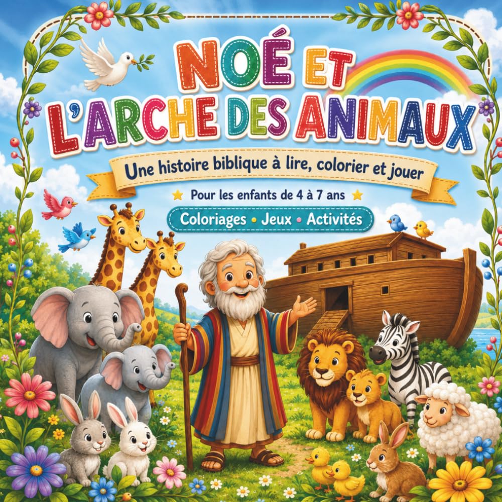 Noé et l'arche des Animaux: Une histoire biblique à lire, colorier et jouer