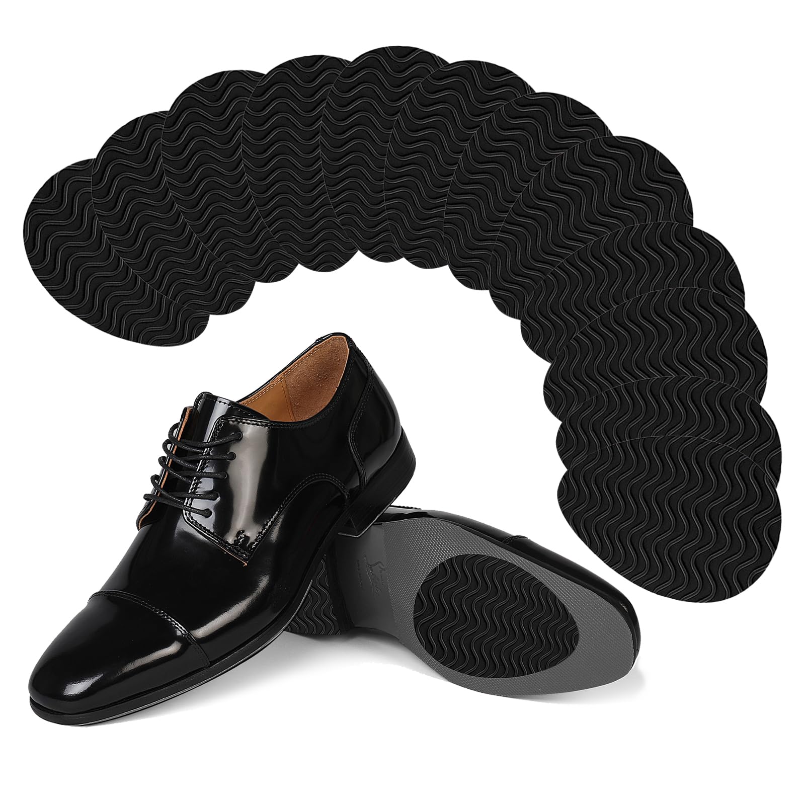 Ashoesert Non Slip Shoe Pads,Shoe Sole Protector,Shoe Grips on Bottom of Shoes,Anti Slip Grips for Shoes (Black - 6 Pairs)
