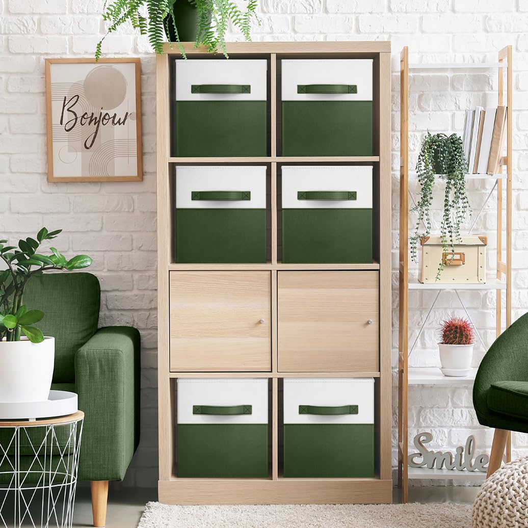 Sorbus Faltbare Aufbewahrungskörbe – 6 Stück Stoff-Aufbewahrungswürfel, 27,9 cm Würfel-Organizer für Schrank, Regale und Kabinenaufbewahrung – Faltbare Stoff-Aufbewahrungskörbe für Zuhause