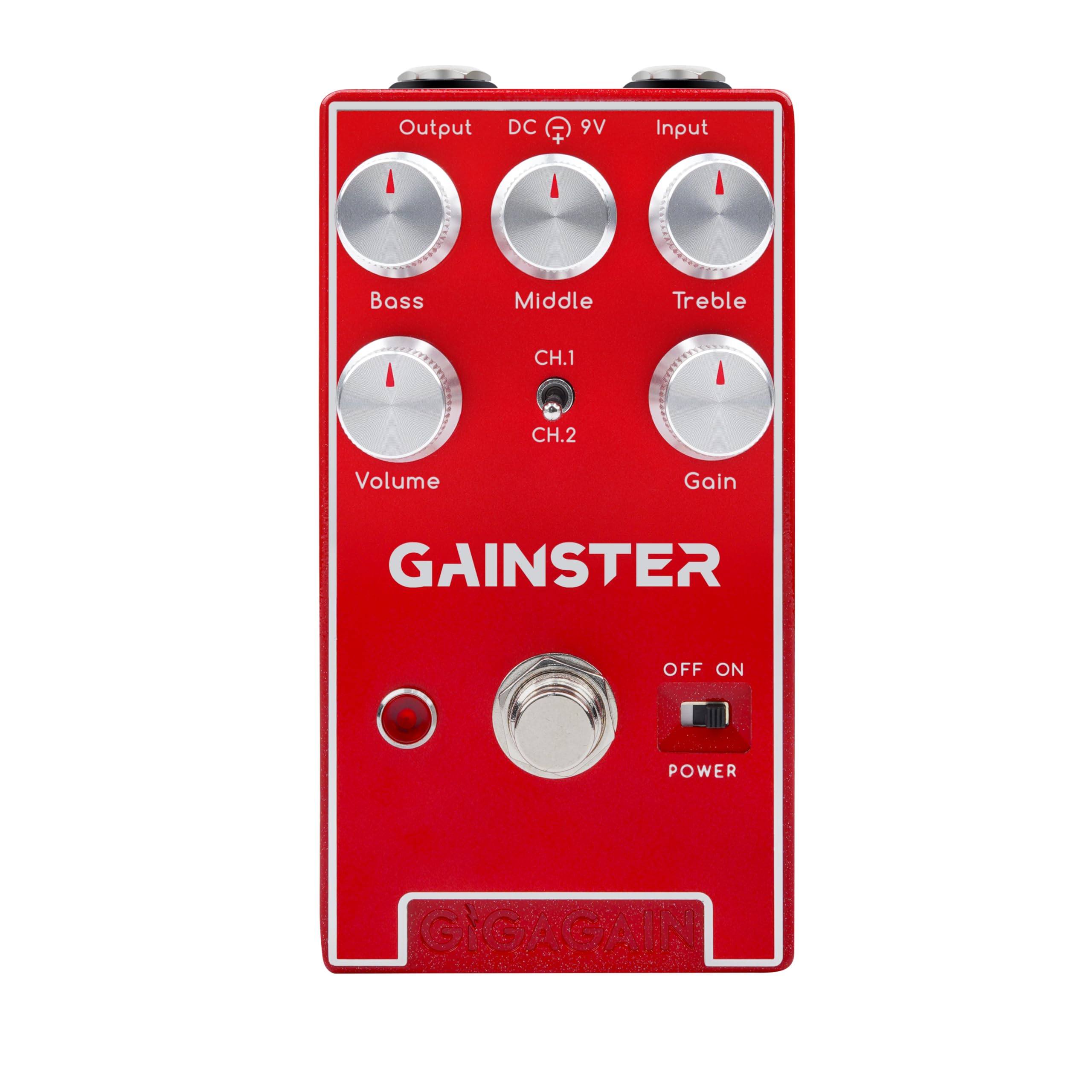 Pédale de préampli guitare Gigagain GP03 Gainster HiGain – Distorsion à gain élevé et préampli type ampli, son métal précis, égalisation puissante, true bypass, format compact