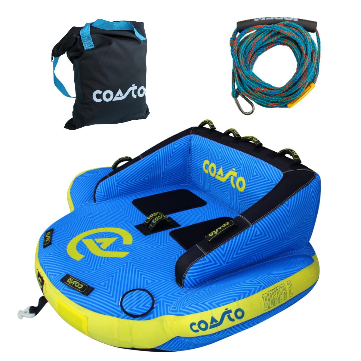 Brunelli Coasto Boxer para 2 personas, tubo de deportes acuáticos, incluye correa Funtube
