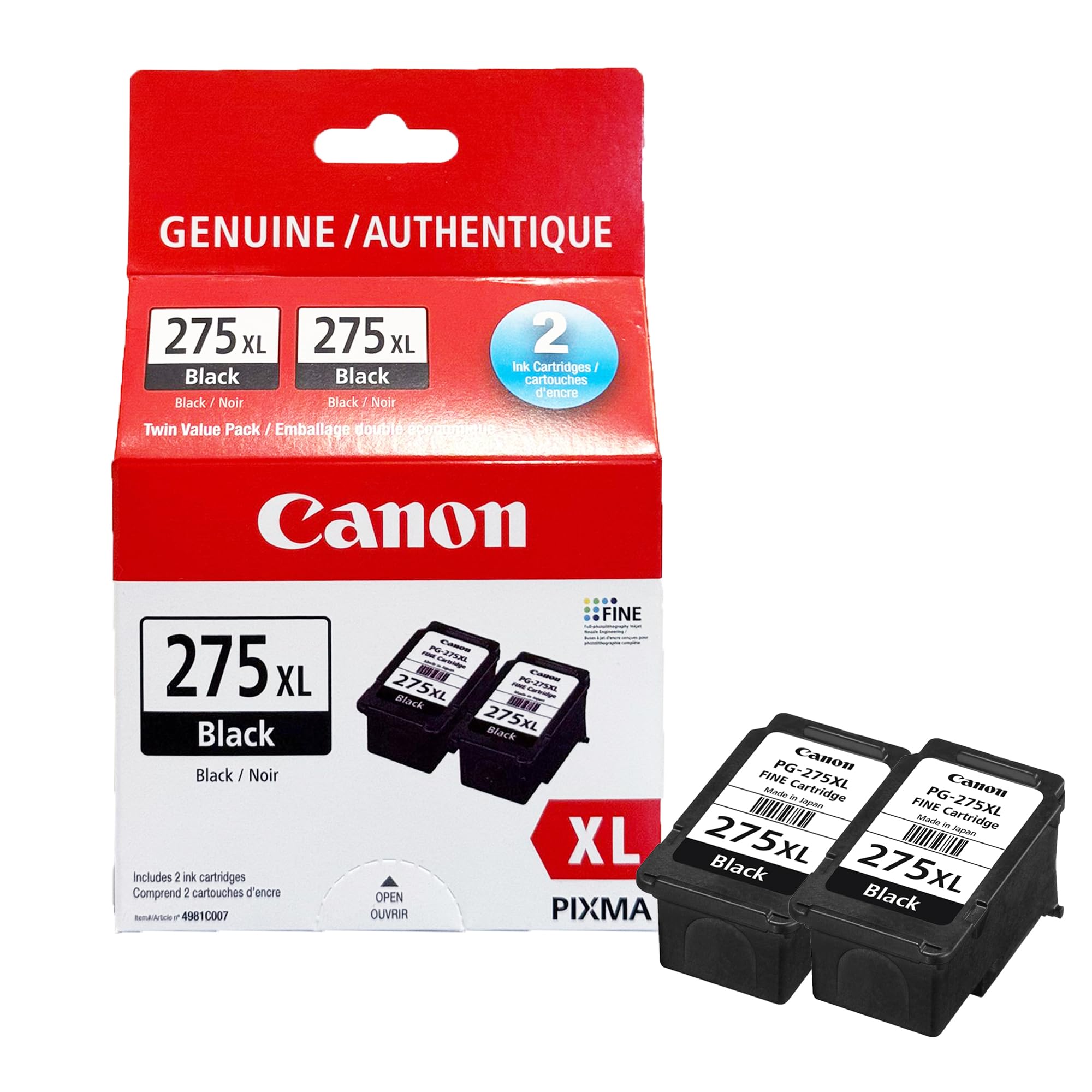 Amazon.com: Canon Genuine Ink Cartridges PG-275XL Black Twin Pack