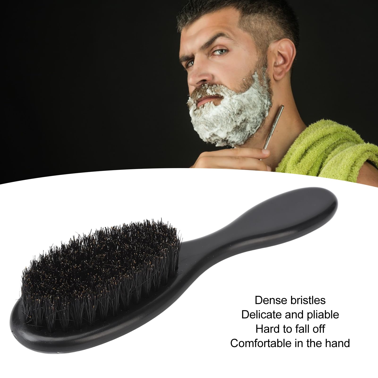 Dioche Men's Beard Brush, Soft Bristle Brush for Daily Care and Styling with Excellent Craftsmanship and Good Cleaning Effect