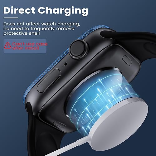 Miniatura 4 de WSKEN Protector de pantalla para Apple Watch de 1.732 pulgadas (1.732 in) Series SE2 SE 6 5 4, marco de aleación de titanio + vidrio templado 9H,