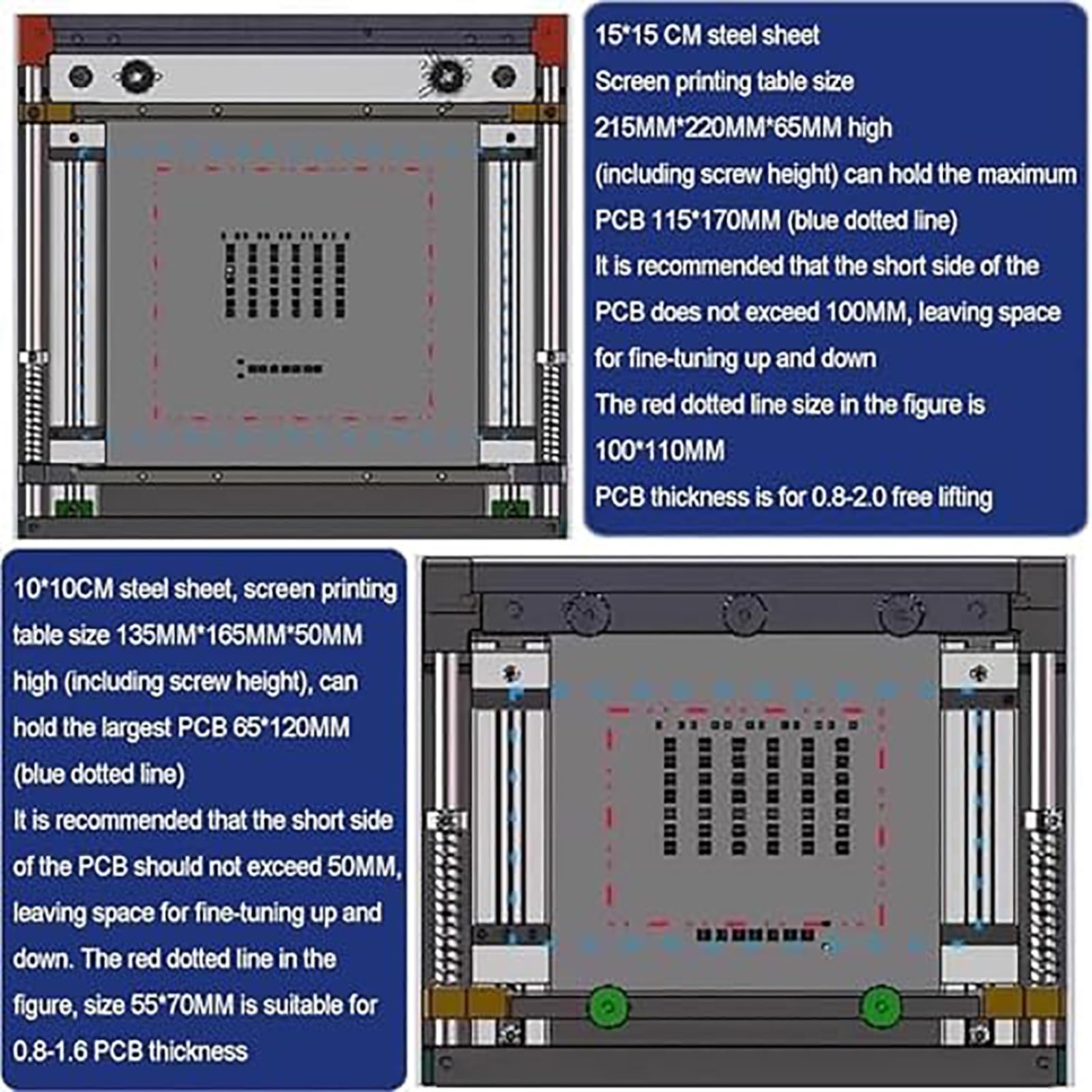 Pequeña estación de serigrafía manual, mesa de impresión de pasta de soldadura de malla de acero con grosor ajustable, impresora de plantillas PCB de alta precisión para montaje
